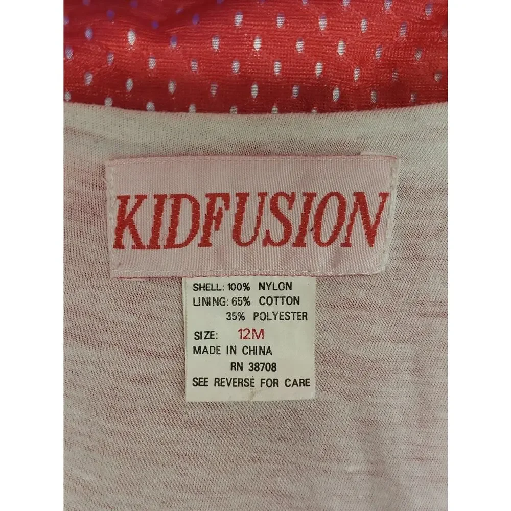 Vintage USA Red & Royal Blue Kids Windbreaker Jacket Size 12 Months